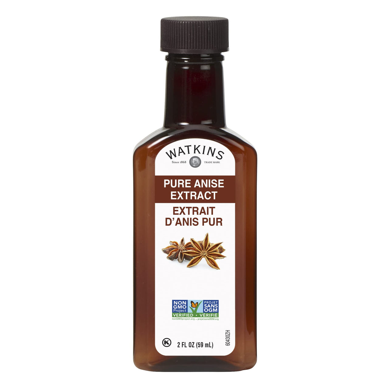Watkins Pure Anise Extract, Non-GMO, Kosher, 2 oz. Bottle, 1-Pack