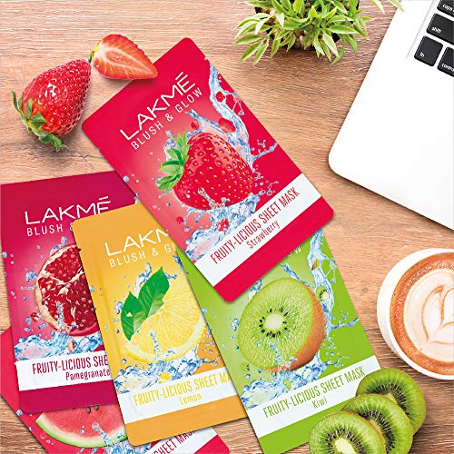 Lakmé Blush & Glow Kiwi Sheet Mask, 20 ml/25 ml (Item weight may vary)