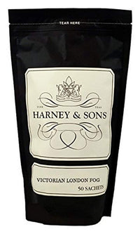 Harney & Son Victorian London Fog, Bag of 50 Sachets, Black Tea w/ Bergamot Oil and Vanilla
