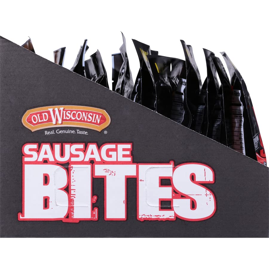 Old Wisconsin Hot & Spicy Sausage Snack Bites, 4oz Resealable Package, Naturally Smoked, Ready to Eat, High Protein, Low Carb, Keto, Gluten Free