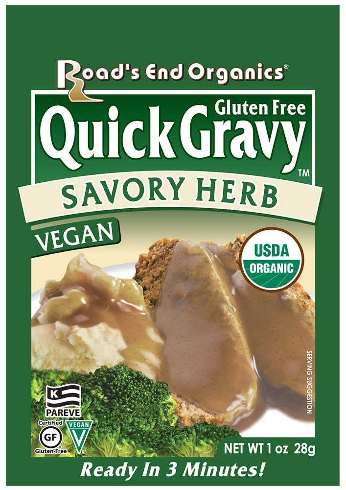 Road's  End Organics Gluten Free Savory Herb Gravy, Mix, Organic, 1 Ounce Pouch (Pack of 12)