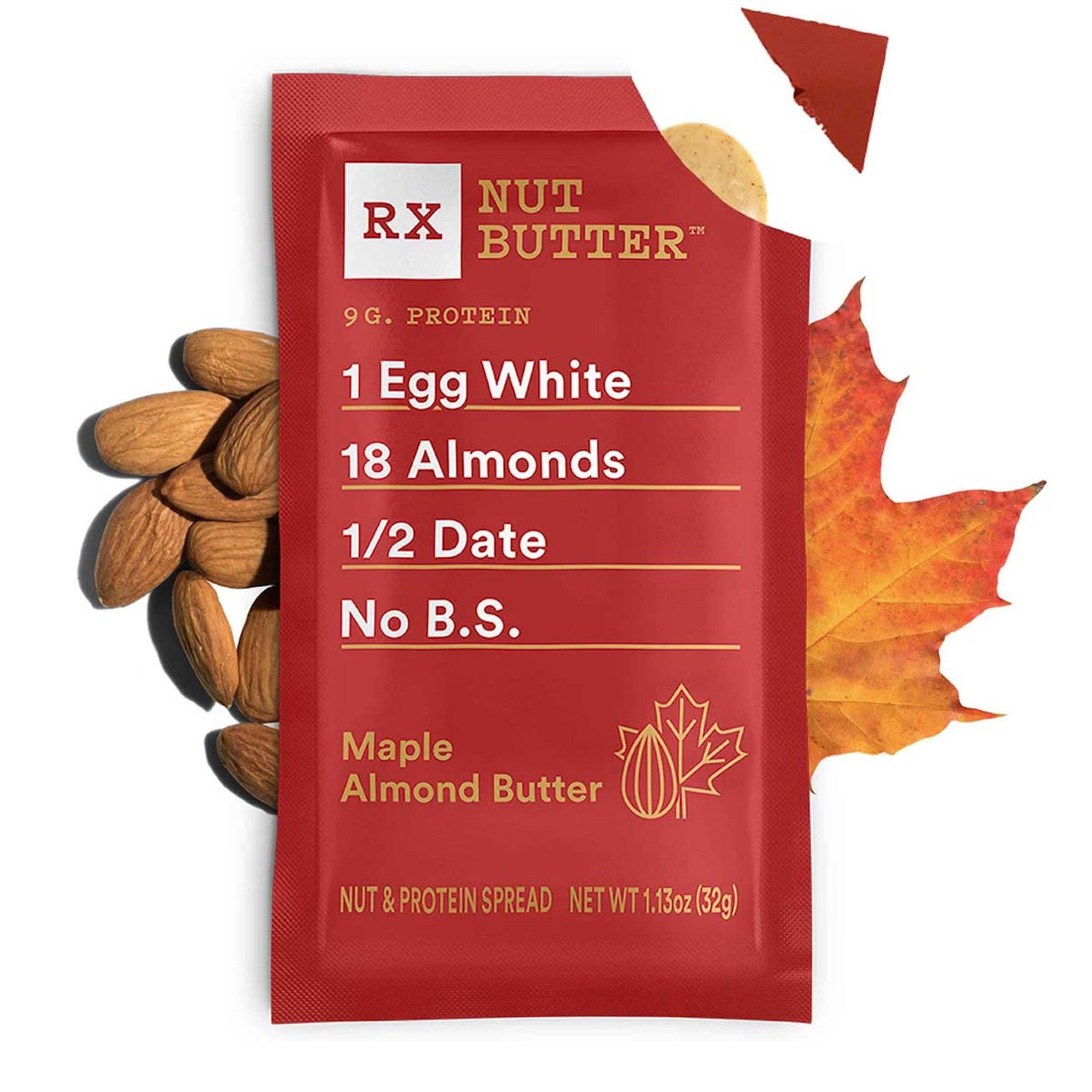 RX Nut Butter Almond Butter, Maple, Delicious Flavor, 11.3oz Box (10 Count)