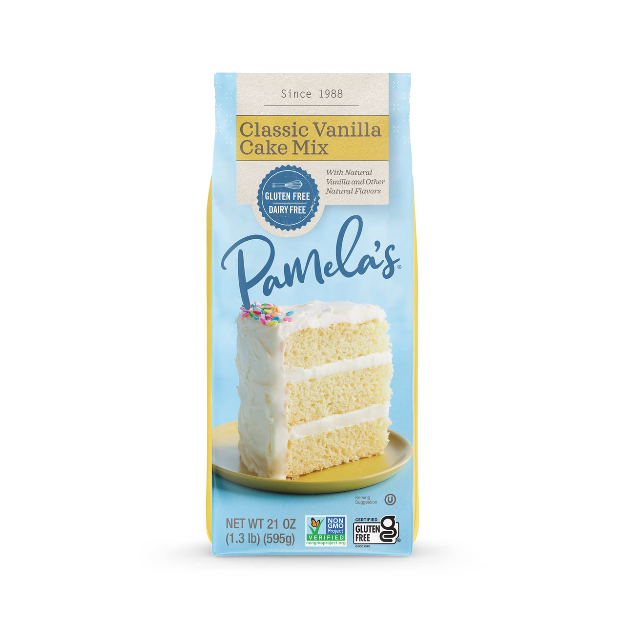 Pamela's  Gluten Free Vanilla Cake Mix, Dairy Free, Kosher, 21-Ounce Bag (Pack of 6)