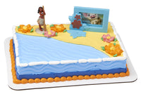 DecoSet Disney Moana Adventures in Oceania Cake Topper, 2-Piece Cake Decorations with Figurine and Photo Frame Featuring Moana and Pua