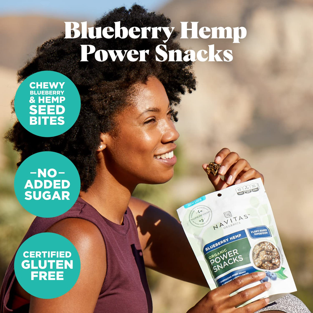 Navitas Organics Blueberry Hemp Superfood Power Snack, 8 oz. Bag, 11 Servings