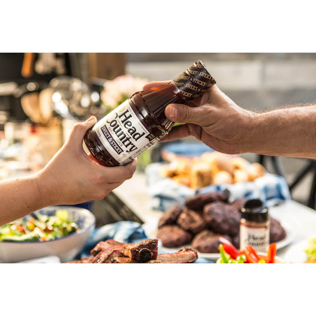 Head Country Bar-B-Q Sauce, Sweet & Sticky | Gluten Free BBQ Sauce With No Allergens Or Preservatives | Sweet & Robust Championship Barbecue Sauce Great on Beef, Pork & Chicken | 20 Ounce, Pack of 1