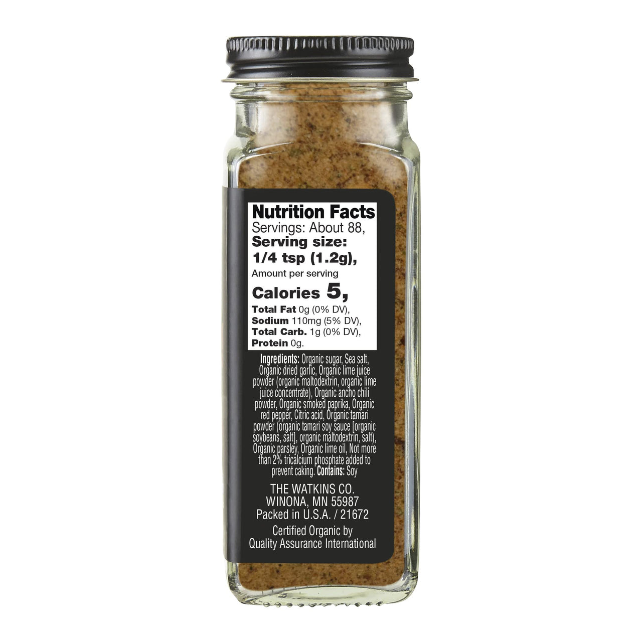 Watkins Organic Chili Lime Seasoning , 3.7 oz., 1 Count