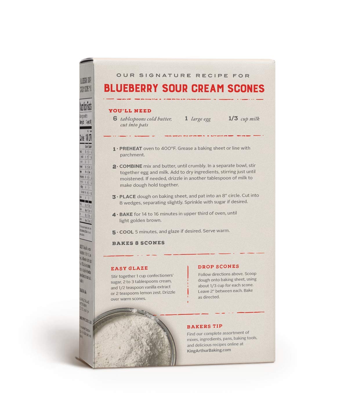 King Arthur, Blueberry Sour Cream Scone Mix, Signature Recipes, Non-GMO Project Verified, Certified Kosher, 14 Ounces
