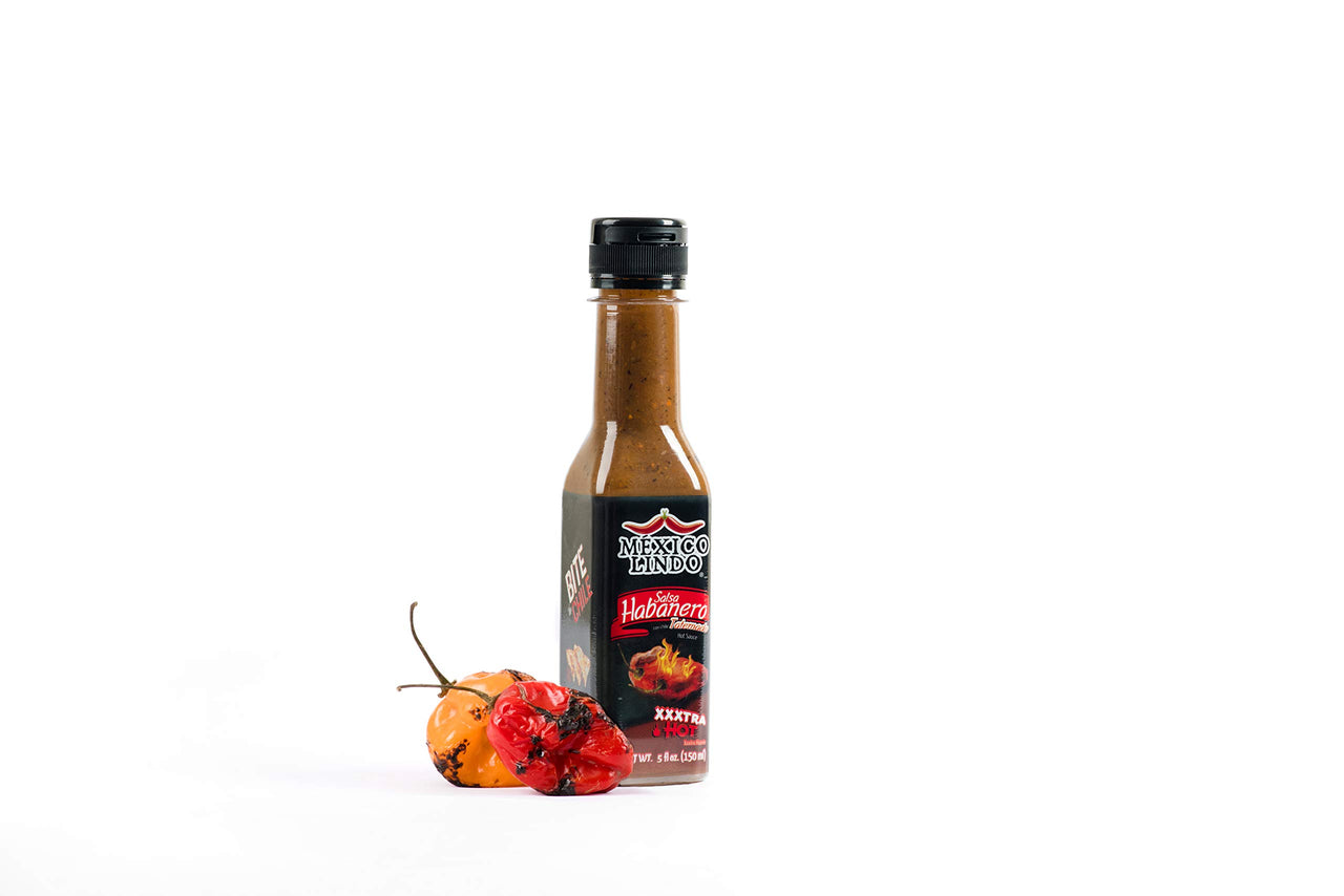 Mexico Lindo Habanero Hot Sauce Xxxtra Hot | 83,200 Scoville Level | Mix of Habanero, Tatemados & Spices | Perfect for Quesadillas, Soups & Nachos | 5 Fl Oz Bottles (Pack of 2)
