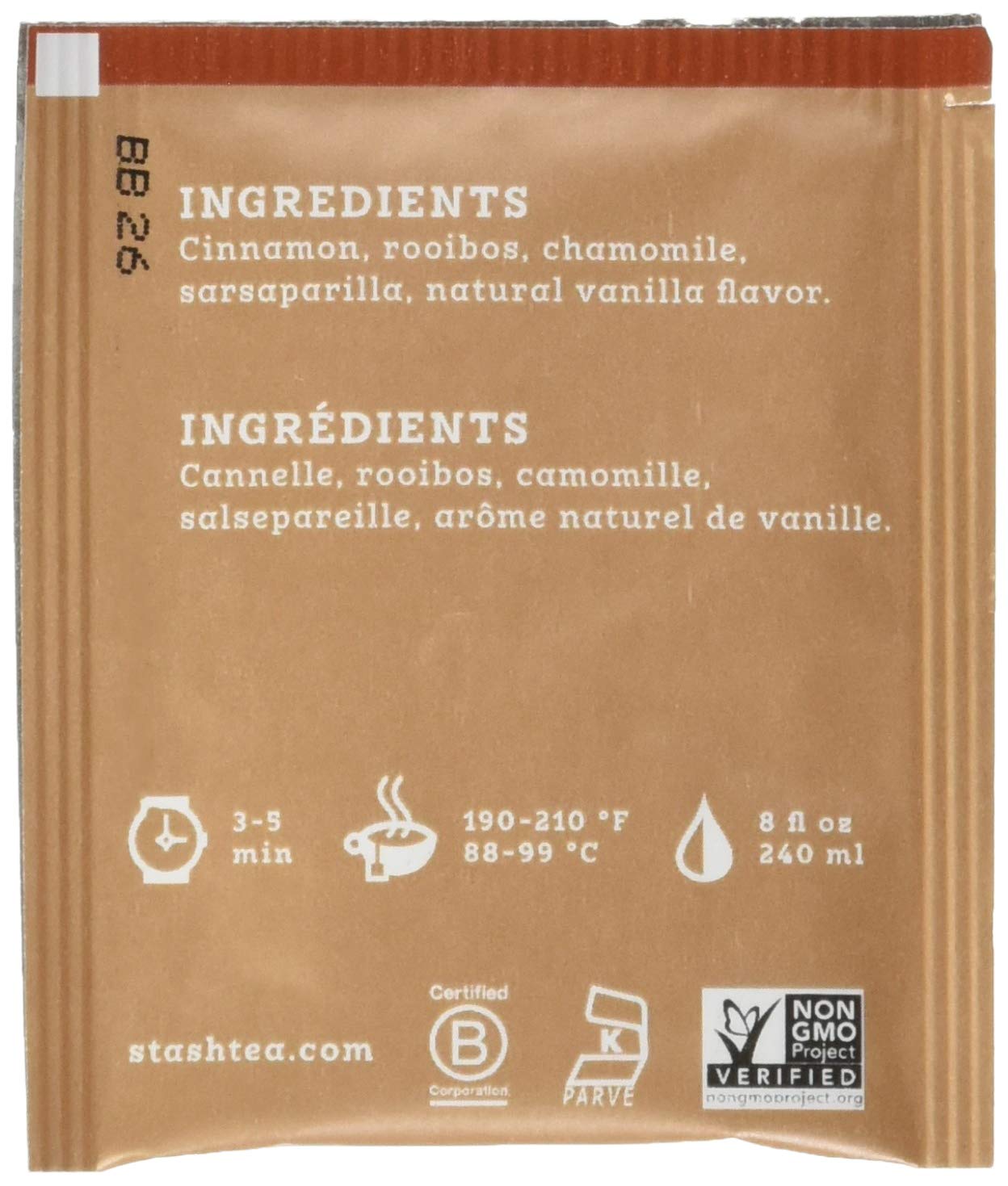 Stash Tea Cinnamon Vanilla Herbal Tea, Box of 100 Tea Bags