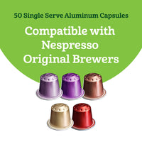 Fresh Intenso Dark, Medium & Forte Light Roast Aluminum Capsules, Variety Pack, Compatible with Nespresso Original Brewers, 50 Count (5 Packs of 10)