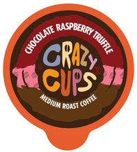 Crazy Cups Flavored Coffee for Keurig K-Cup Machines, Chocolate Raspberry Truffle, Hot or Iced Drinks, 22 count Single Serve, Recyclable Pods(Pack of 1)