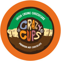 Crazy Cups Hot Chocolate Pods, Irish Cream Cheesecake, Hot Chocolate for Keurig Brewing Machines, Single Serve Irish Cream Hot Chocolate in Recyclable Pods, 22 Count