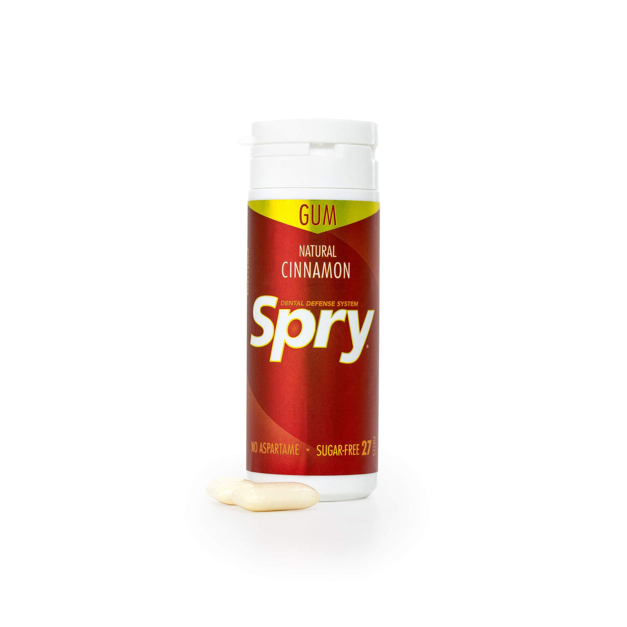 Spry Fresh Natural Xylitol Chewing Gum Dental Defense System Aspartame-Free Sugar Free Gum (Cinnamon, 27 Count - Pack of 1)