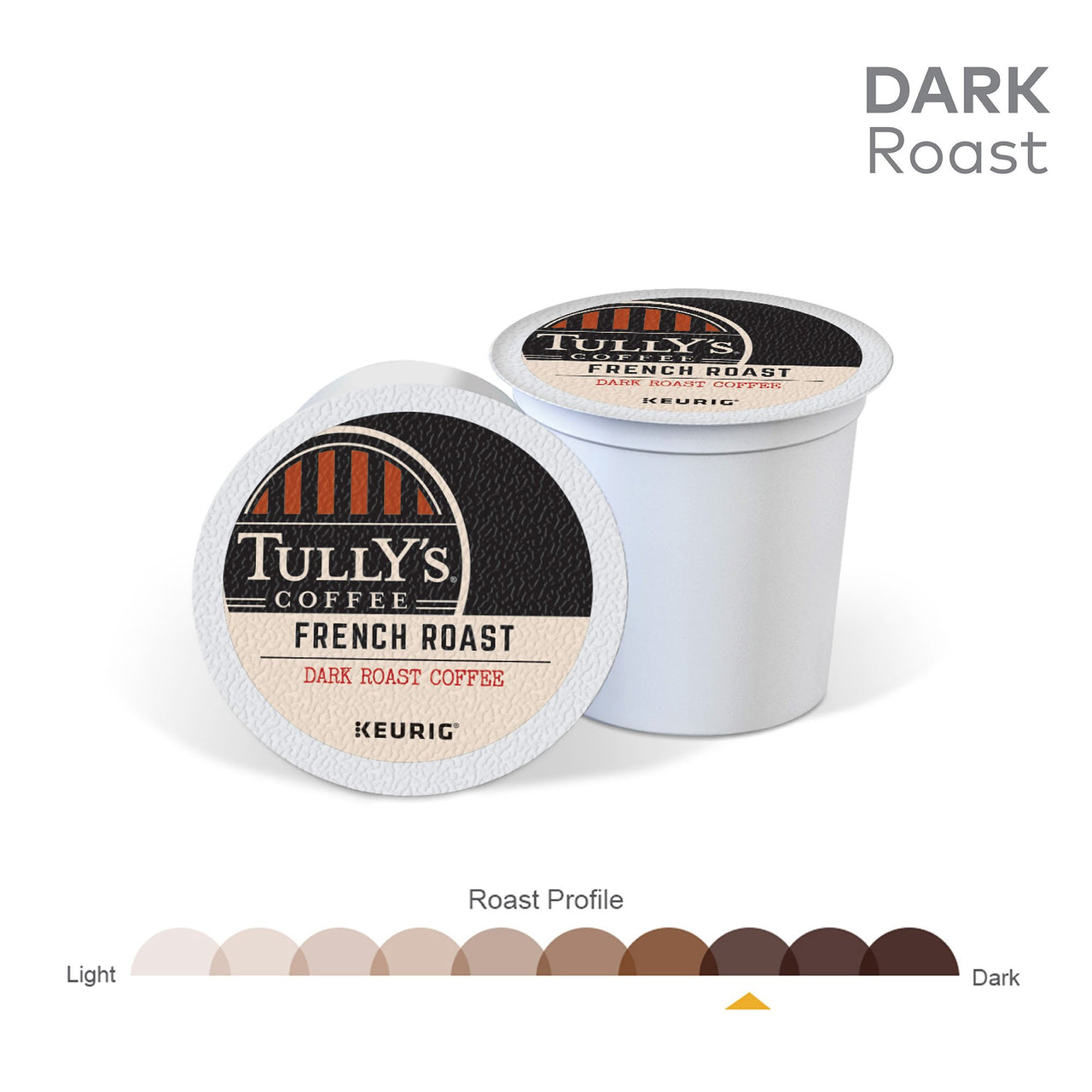 Tully's  Coffee French Roast Keurig Single-Serve K-Cup Pods, Extra Bold Dark , 12 Count