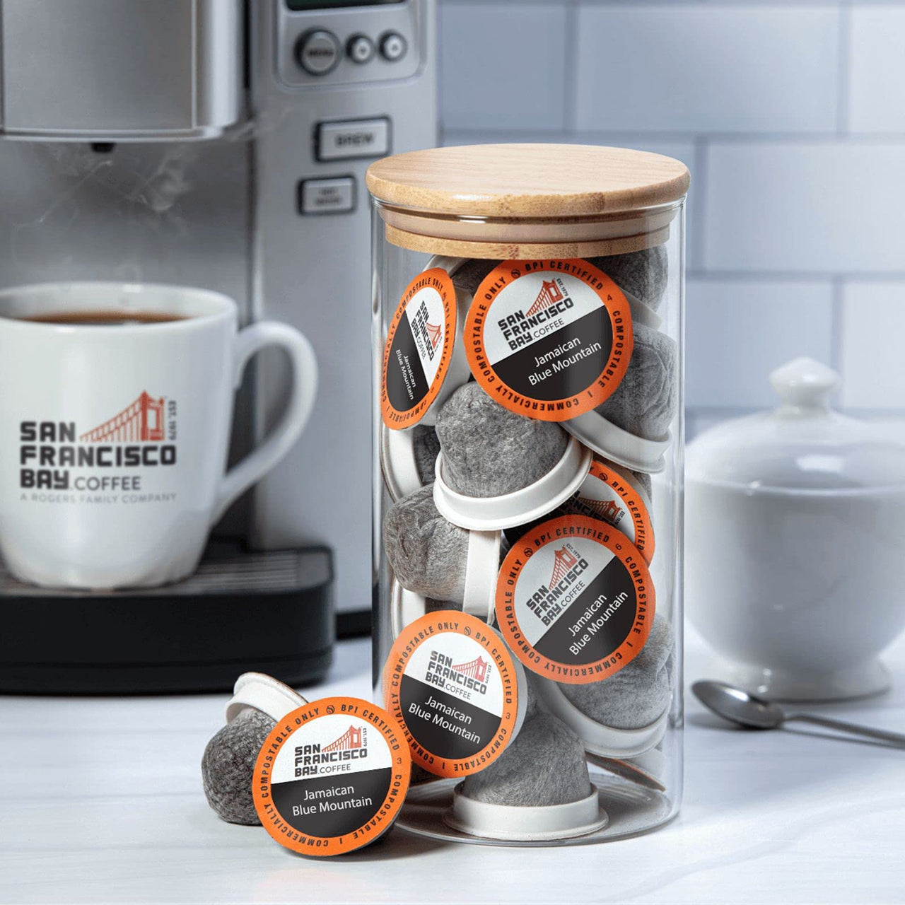 San Francisco Bay Compostable Coffee Pods - Jamaica Blue Mountain Blend (10 Ct) K Cup Compatible including Keurig 2.0, Medium Roast
