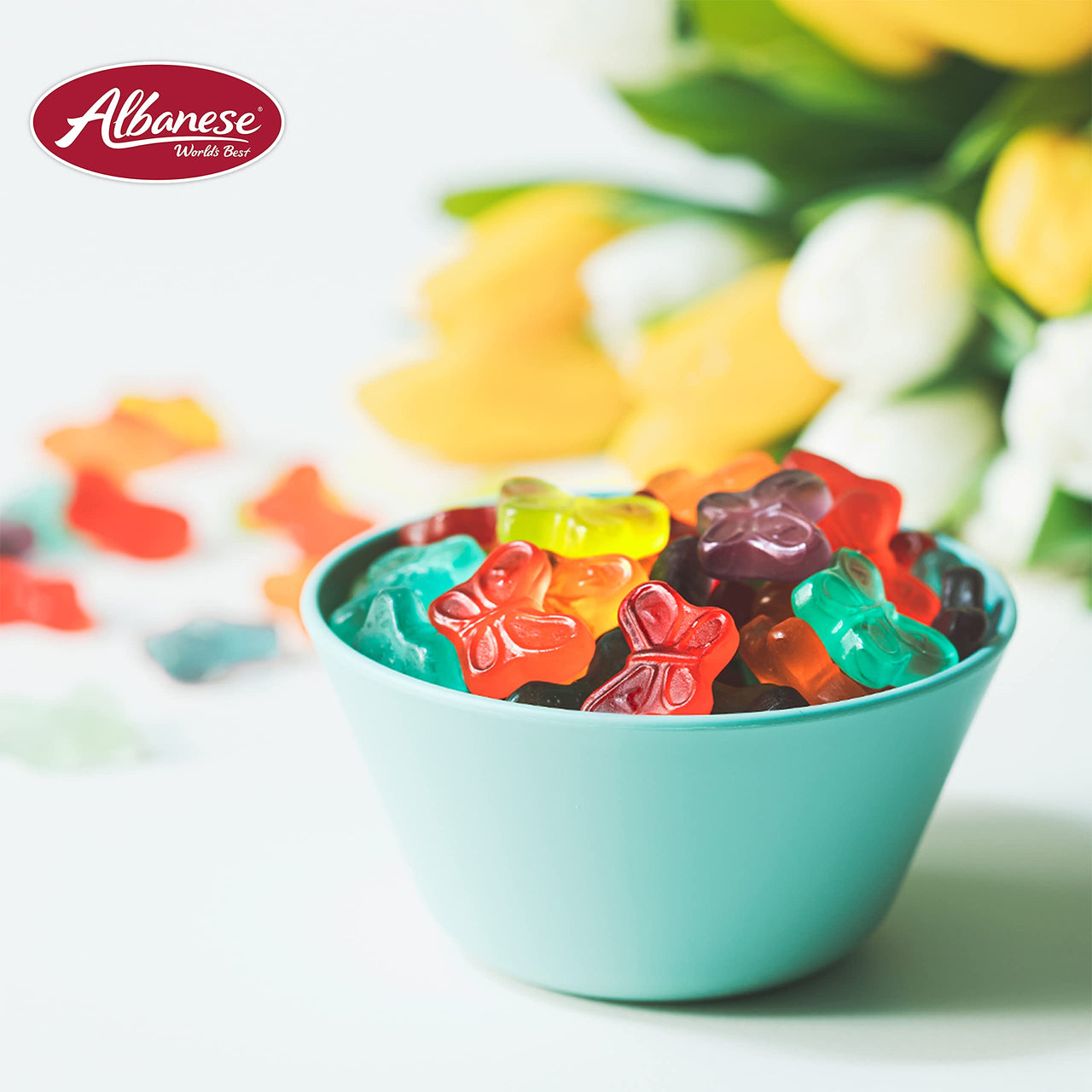 Albanese World's  Best Mini Gummi Butterflies, 7.5oz Bag of Candy (Pack of 12), Great Easter Basket Stuffers