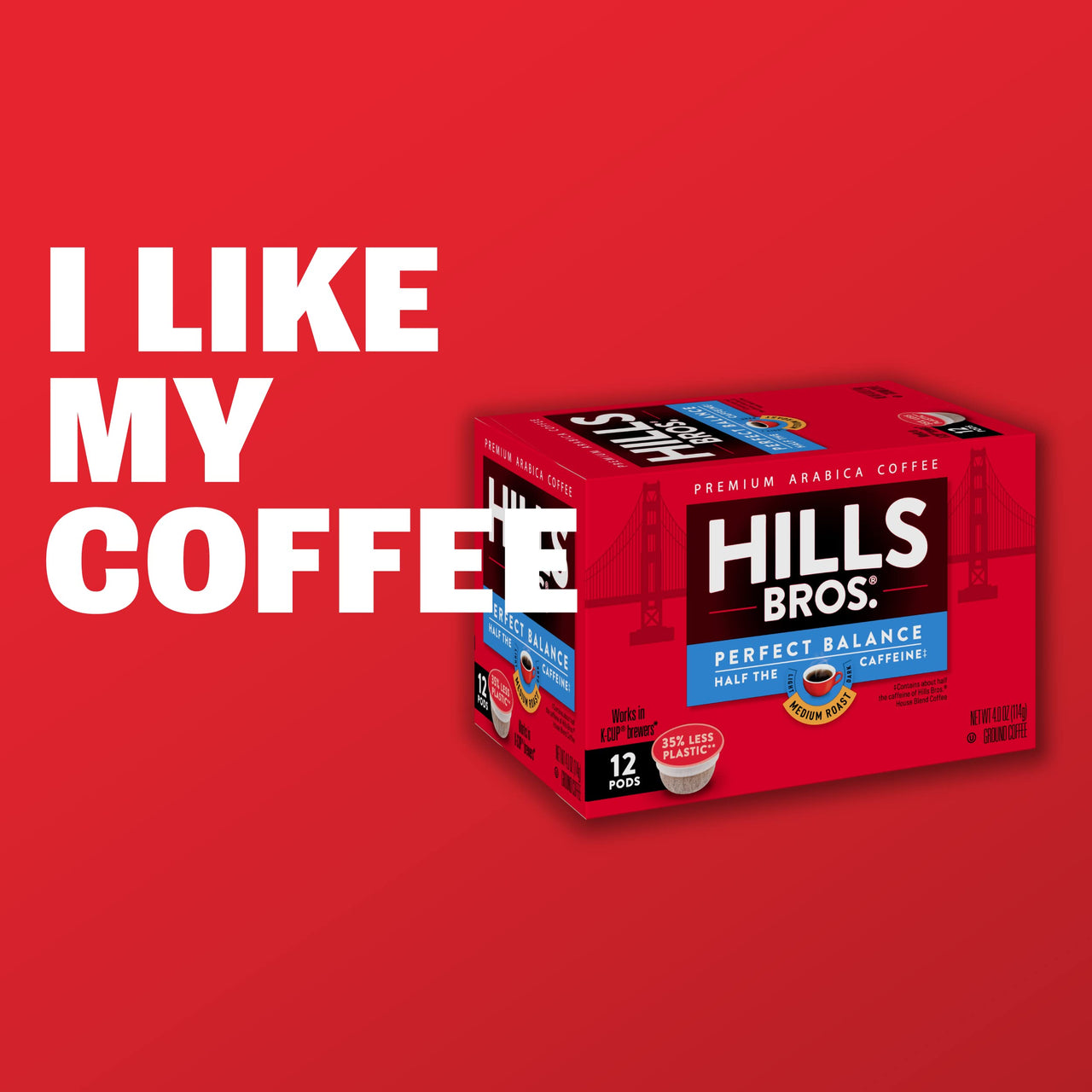 Hills Bros Single Serve Coffee Pods, Hazelnut, Medium Roast, 12 CountKeurig Compatible, Roasted 100% Arabica Coffee, Slightly Sweet and Nutty Flavo