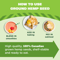 Manitoba Harvest Organic Ground Hemp Seed, 7 oz  5g Plant Based Protein, 6g of Fiber per Serving  Non-GMO Project Verified, Vegan, Keto, Paleo  Omega 3 & 6  Smoothies, oatmeal, use in baking
