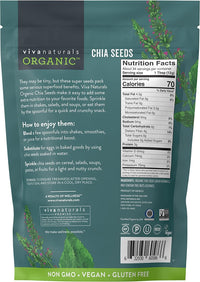 Viva Naturals The Finest Organic Raw Chia Seeds, 1 Pound & Organic Ground Flax Seed, 15 oz - Specially Cold-milled Using Proprietary Technology for Optimal Smoothness and Freshness