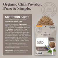 Navitas Organics Chia Seed Powder, 8oz. Bag, 19 Servings  Organic, Non-GMO, Gluten-Free