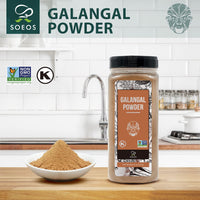 Soeos Galangal Powder 8 oz (227g), Galanga, Galanga Powder, Fresh Galangal Powder, Alpinia Galanga, Non-GMO Verified, Kosher  Pure Galangal Powder Perfect for Tom Kha and Tom Yum Soups