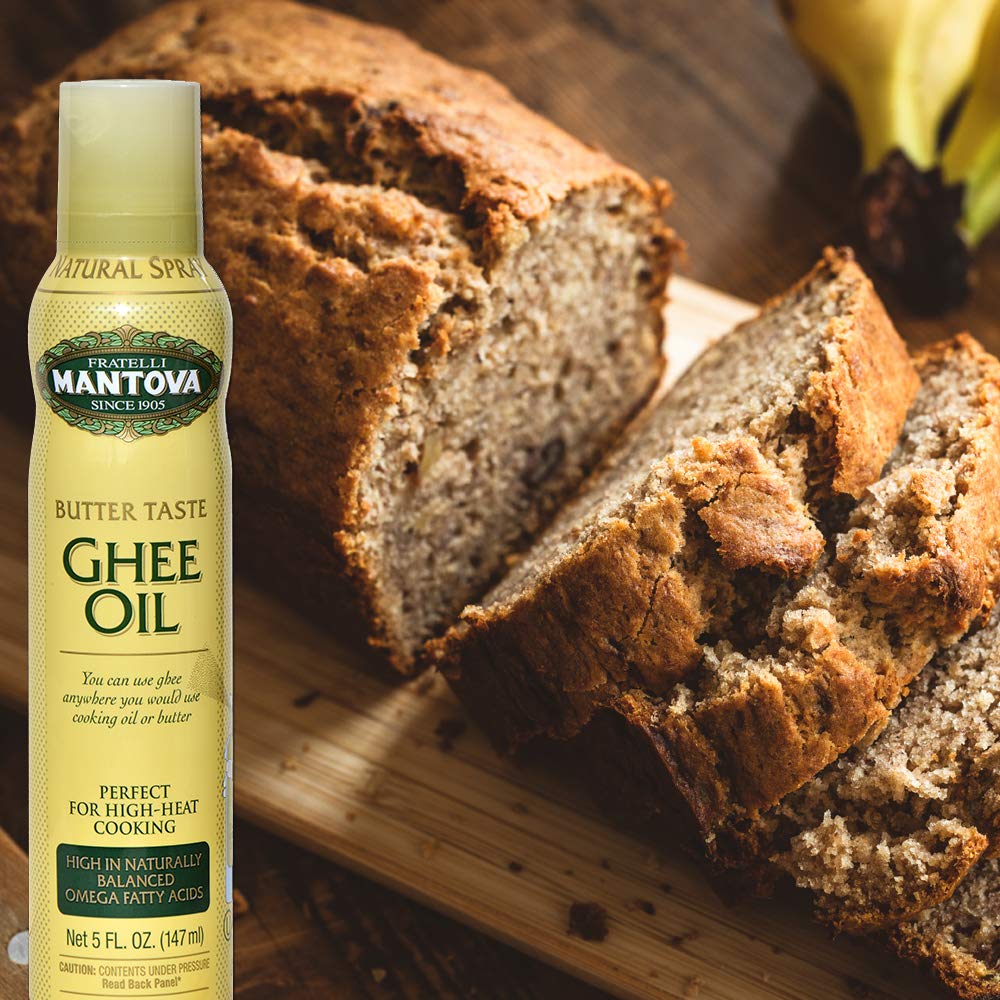 Mantova Ghee Oil, 100% Pure Cooking Oil Spray, Omega-3, perfect for Keto snacks, baking, grilling, or cooking, our oil dispenser bottle lets you spray, drip, or stream with no waste, 5 oz