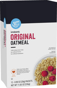 Happy Belly Instant Oatmeal, Original, 12 Count (Pack of 1)