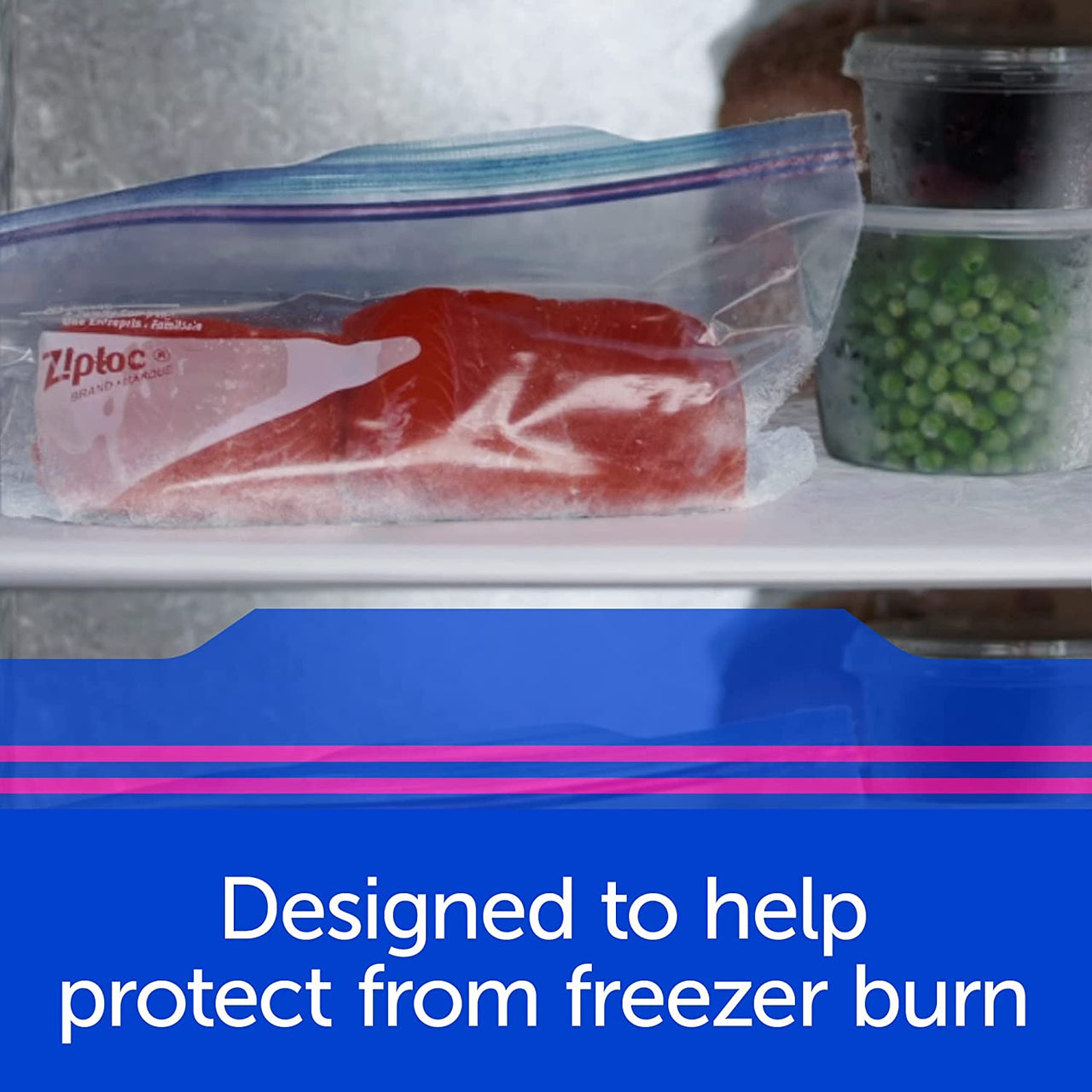 Ziploc Two Gallon Food Storage Freezer Bags, Grip 'n Seal Technology for Easier Grip, Open, and Close, 10 Count Clear