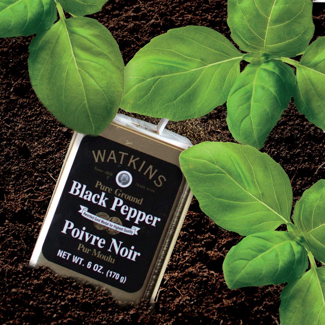 Watkins Gourmet Spice Tin, Pure Ground Black Pepper, 6 oz. Tin, 1-Pack