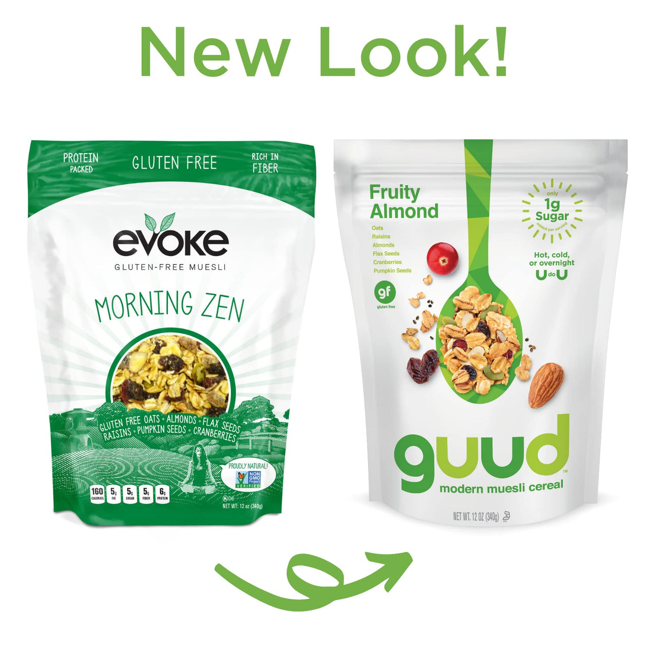 GUUD Fruity Almond Muesli Cereal, 12 Ounce, Gluten Free, Oats, Raisins, Almonds, Cranberries, Flax Seeds, Pumpkin Seeds, Vegan, Non-GMO Certified, Kosher