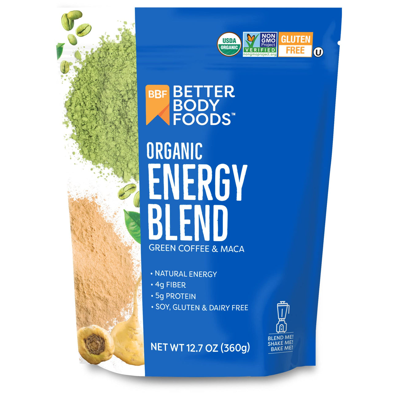BetterBody Foods Organic Energy Blend, Plant-Based Natural Energy, Gluten-free, Non-GMO, 12.7 Ounces