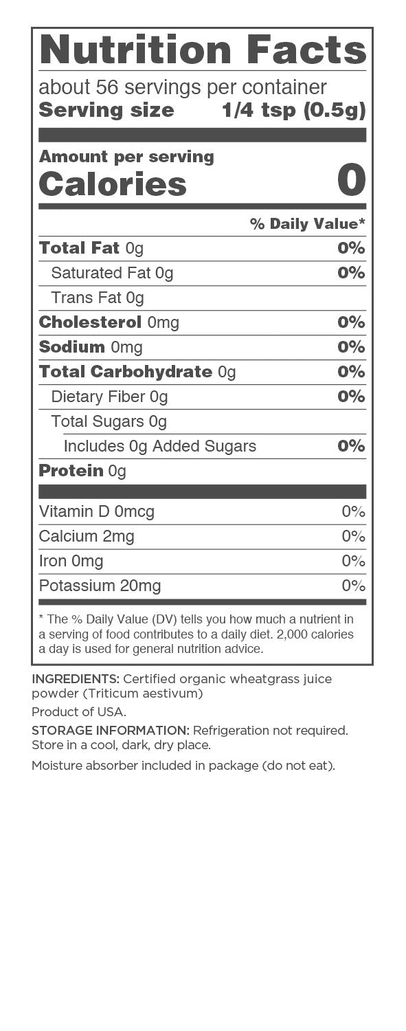 Navitas Organics Wheatgrass Juice Powder, 1 oz. Bag, 56 Servings  Organic, Non-GMO, Freeze-Dried, Gluten-Free