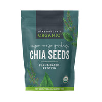 Viva Naturals The Finest Organic Raw Chia Seeds, 1 Pound & Organic Ground Flax Seed, 15 oz - Specially Cold-milled Using Proprietary Technology for Optimal Smoothness and Freshness