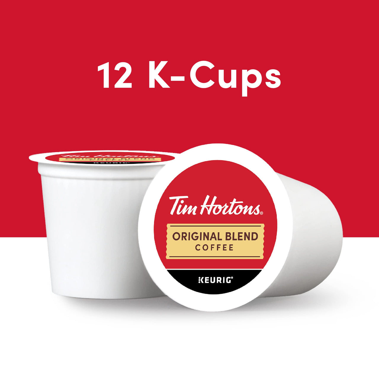 Tim Hortons Original Blend, Medium Roast Coffee, Single-Serve K-Cup Pods Compatible with Keurig Brewers, 12ct K-Cups (Pack of 2)
