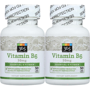 365 Everyday Value, Vitamin B6 50mg, 50 ct (Pack of 2)