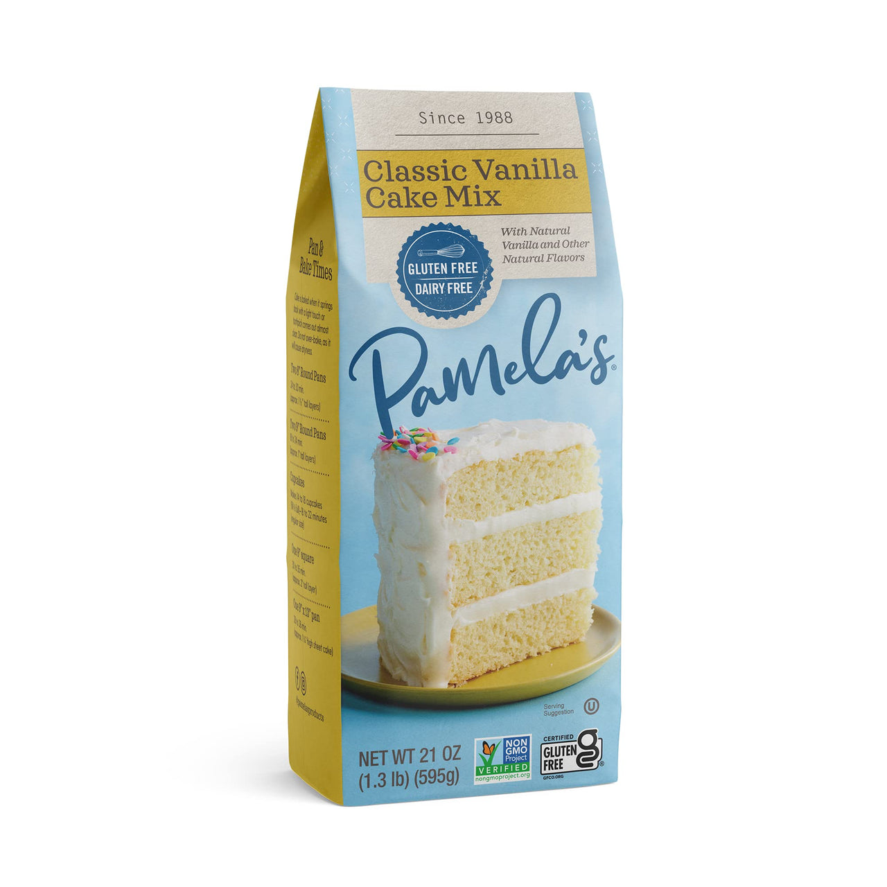 Pamela's  Gluten Free Vanilla Cake Mix, Dairy Free, Kosher, 21-Ounce Bag (Pack of 6)