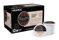 Tully's  Coffee French Roast Keurig Single-Serve K-Cup Pods, Extra Bold Dark , 12 Count