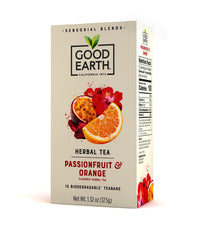 Good Earth Sensorial Blend All Natural Passionfruit & Orange Herbal Tea, 15 Count(Pack of 5)