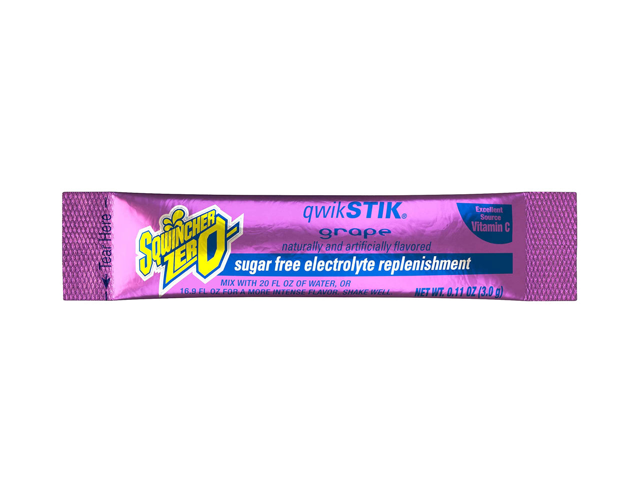 Sqwincher Zero Qwik Stik Sugar Free, Grape, .11 0z (Pack of 50)