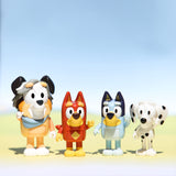"Bluey and Friends 4 Pack of 2.5-3" Dog " Poseable Figures" (13052), School 4-pack Bluey, Chloe, Rusty And Their School Teacher Calypso