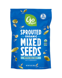 Go Raw Mixed Seeds, Pumpkin, Sunflower & Watermelon Seeds with Sea Salt, Bag Keto Vegan Gluten Free Snacks Organic, Mixed Salted, 13 Oz (Pack of 1)