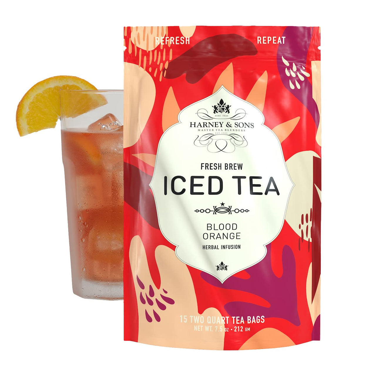 Harney & Sons Blood Orange Fresh Brew Iced Tea | 15ct, Brews up to 30 quarts of Iced Tea