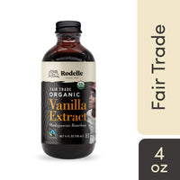Rodelle Fair Trade Organic Pure Vanilla Extract, 4 Fl Oz