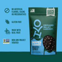 Orchard Valley Harvest Dark Chocolate Dipped Blueberries, 1 Pack (8oz), Made With Real Sweetened Blueberries, Gluten Free, Non-GMO, Stand Up Bag