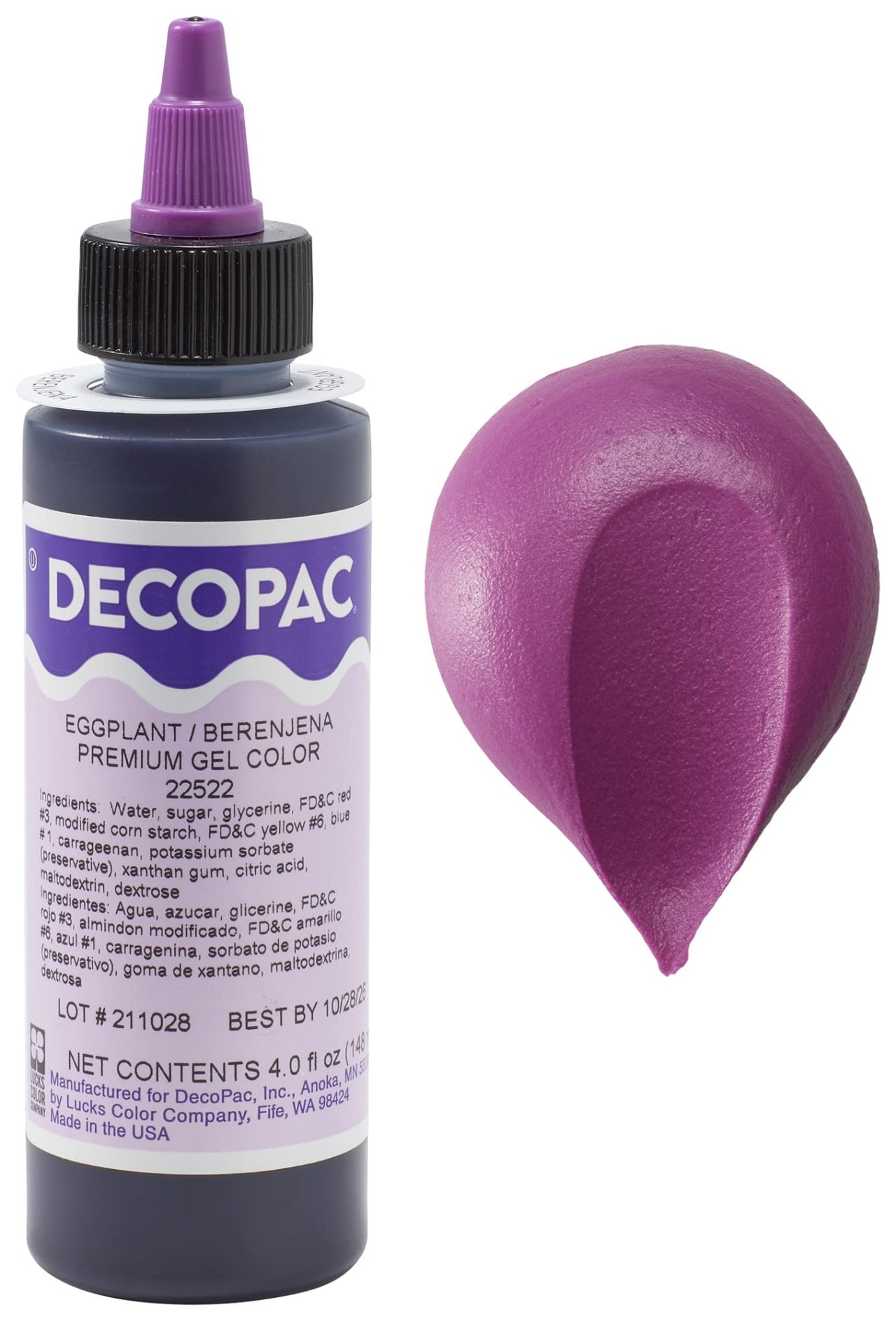 Eggplant Trend Premium Gel Color Cake Decorations, Purple Food Coloring - Purple Gel Color - 4 Fl Oz