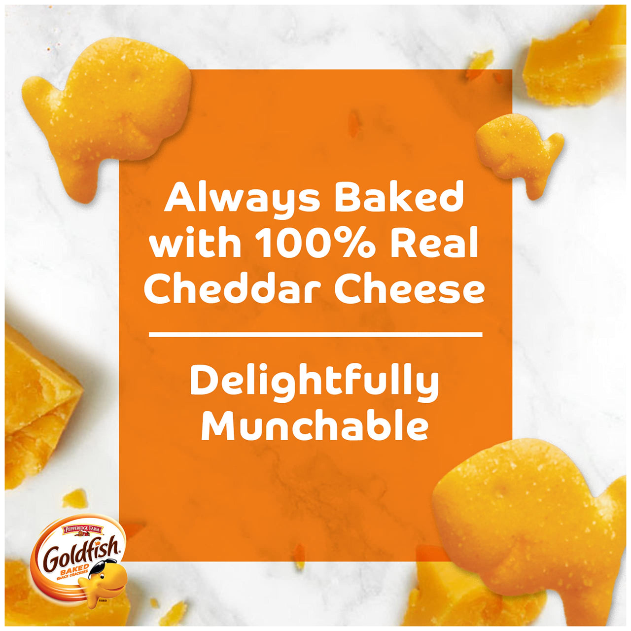 Goldfish Colors Cheddar Crackers, Snack Pack, 0.9 oz, 9 CT Multi-Pack Tray