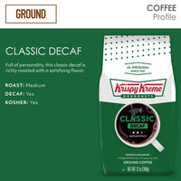 Krispy Kreme Classic Decaf, Ground Coffee, Medium Roast, Bagged 12oz