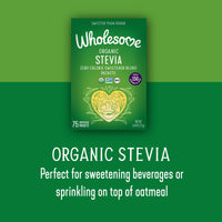 Wholesome Organic Stevia, Zero Calorie Sweetener Blend, Non GMO & Gluten Free, 2.64 Oz (Pack of 75)