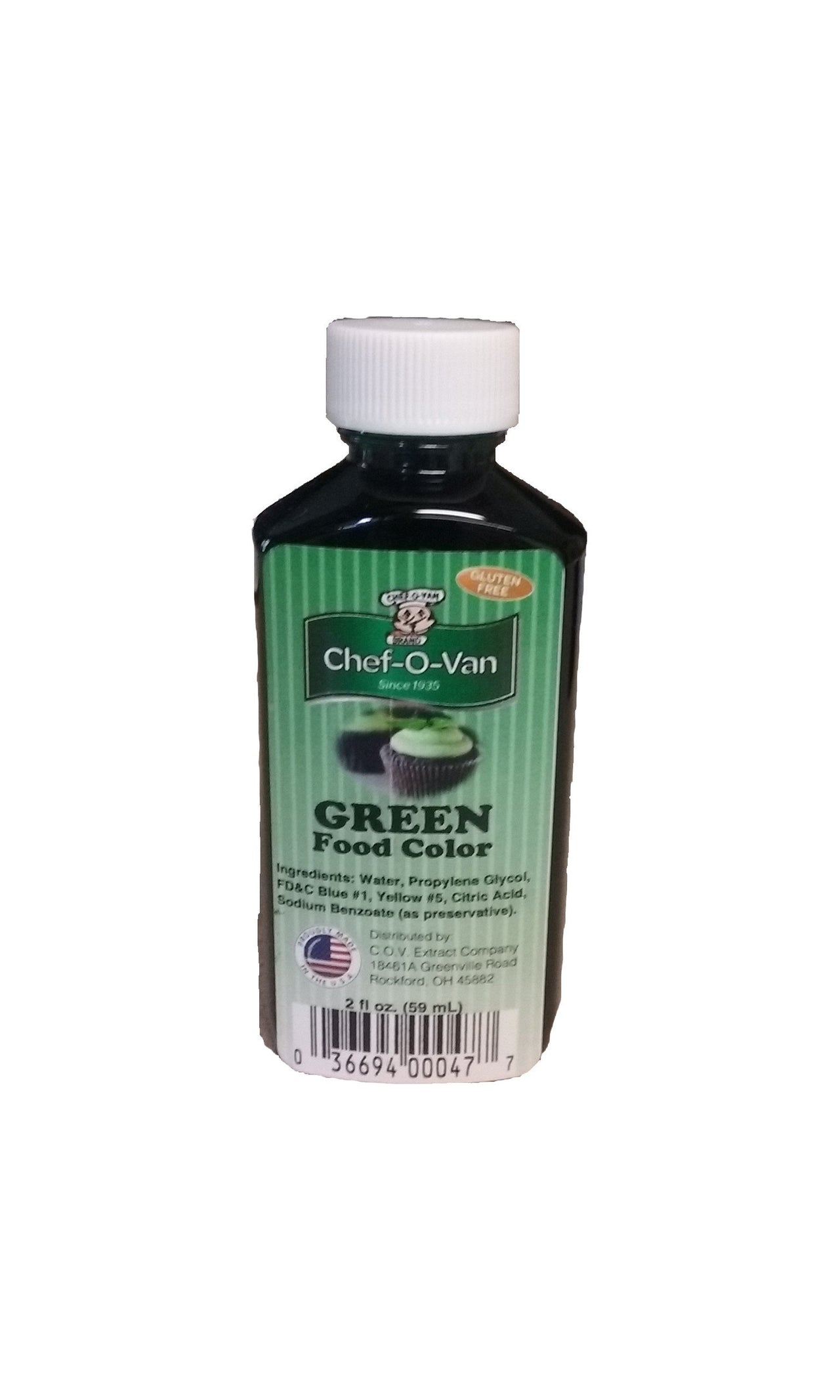 Chef-O-Van Food Coloring, Green, 2 Oz